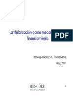 La titularización como mecamismo financiamiento