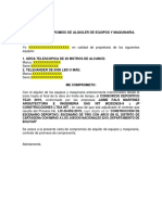 Solo Grua y Telehander - Carta de Compromiso Alquiler de Equipos - Tiro