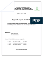 Caractérisation Expérimentale Et Modélisation Numérique Des Résistances Mécanique Du Pisé