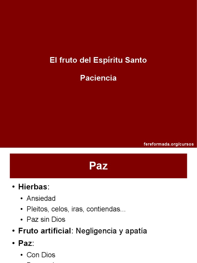 El Fruto Del Espíritu Santo - PACIENCIA | PDF | espíritu Santo | Fe
