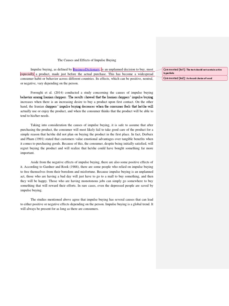 Causes and Effects of Impulse Buying | PDF | Causality | Behavior