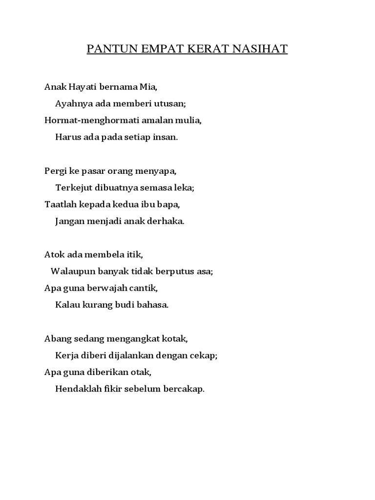 Ciptaan Pantun Pdf