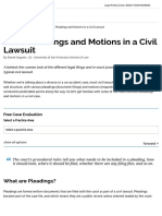 Basic Pleadings and Motions in A Civil Lawsuit