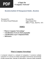 A Topic On "Computer Network": Rourkela Institute of Management Studies, Rourkela