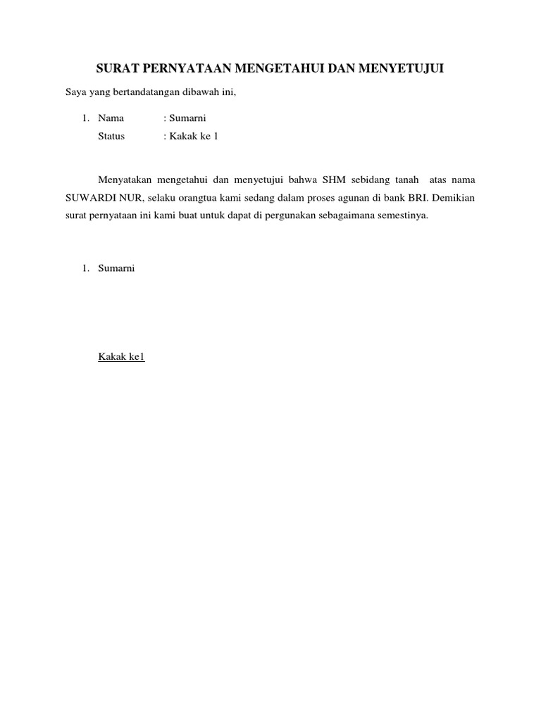 Format mengetahui dan menyetujui Mahasiswa dapat mengambil nomor lembar pengesahan pada bagian Tata Usaha atau pihak fakultas.