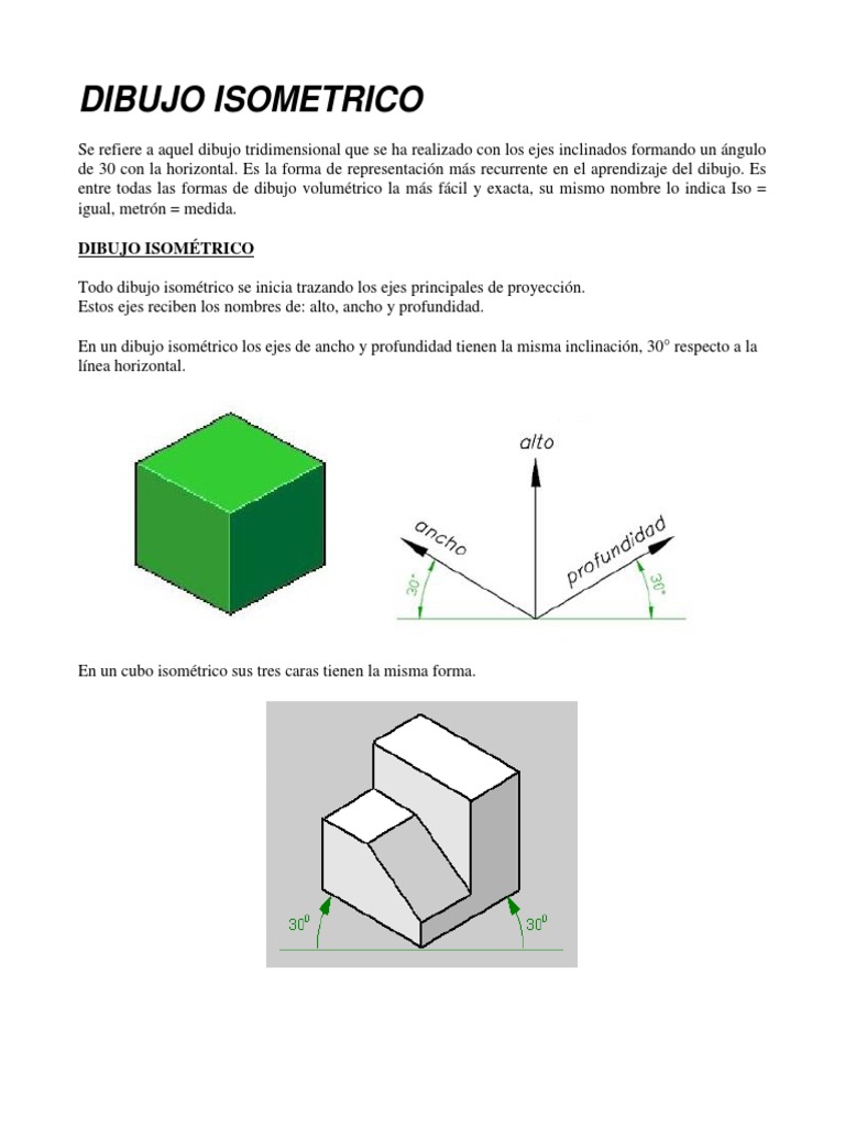 Dibujo Isométrico: Cubos y Proyecciones | PDF