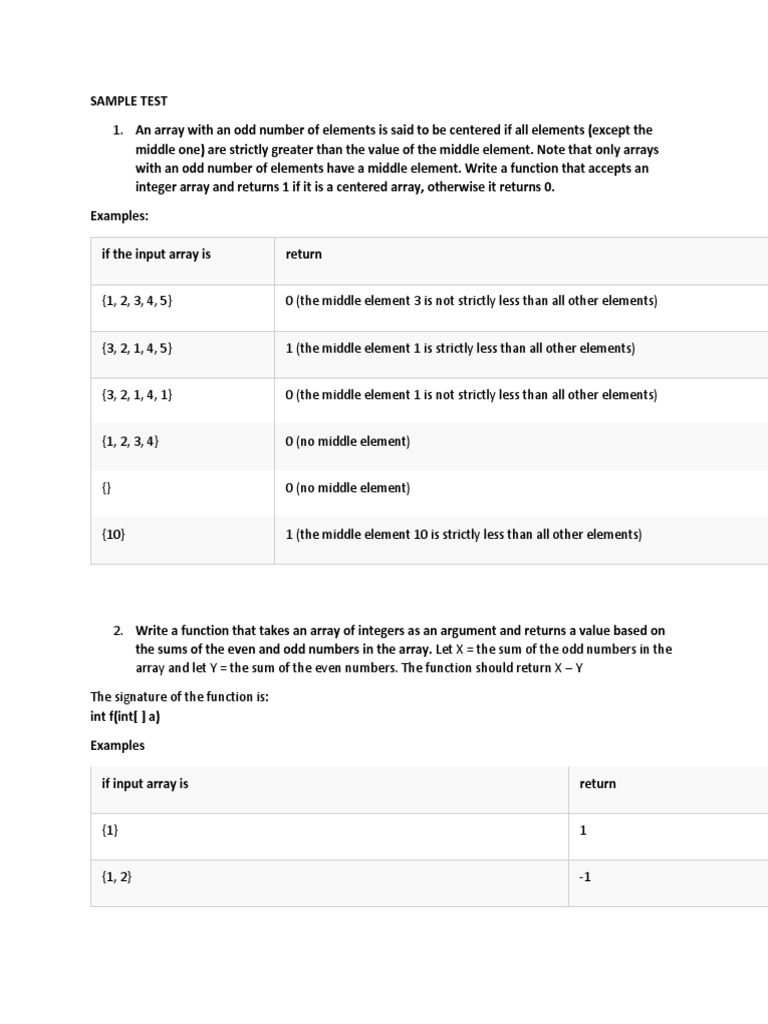 Sample Java Test | PDF | C (Programming Language) | Subroutine