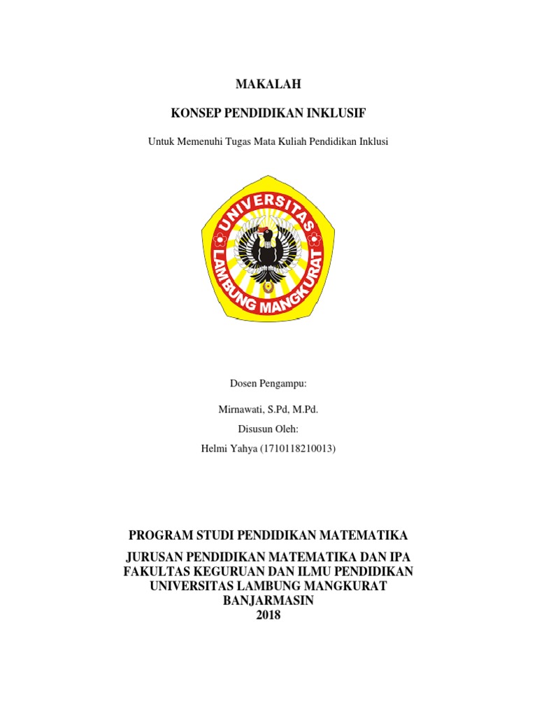 Konsep Pendidikan Inklusif di Indonesia | PDF