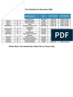 Class 11 - November Chap Test Schedule