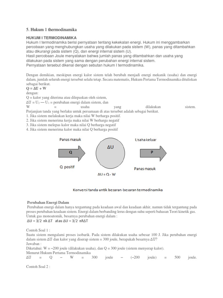 Contoh Soal Perubahan Keadaan Gas Ideal Dengan Menerapkan Hukum Termodinamika Dapatkan Contoh