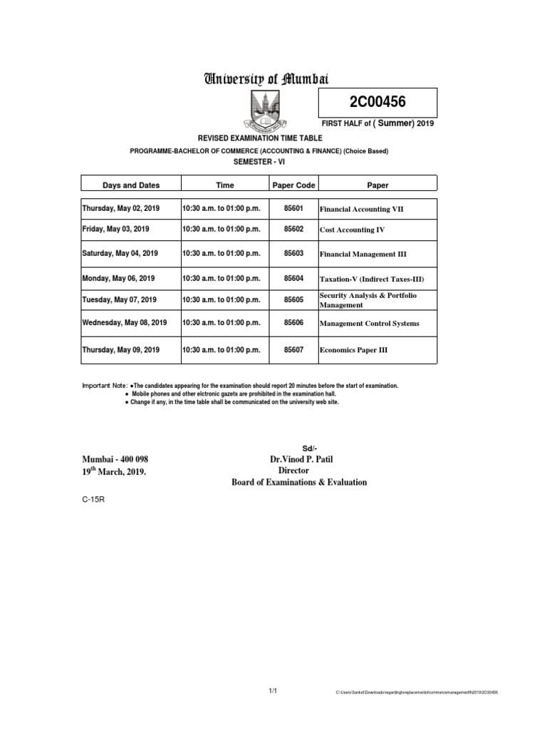University of Mumbai: (Summer) | PDF | Computing