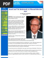 Israel can’t be destroyed, ex-Mossad director