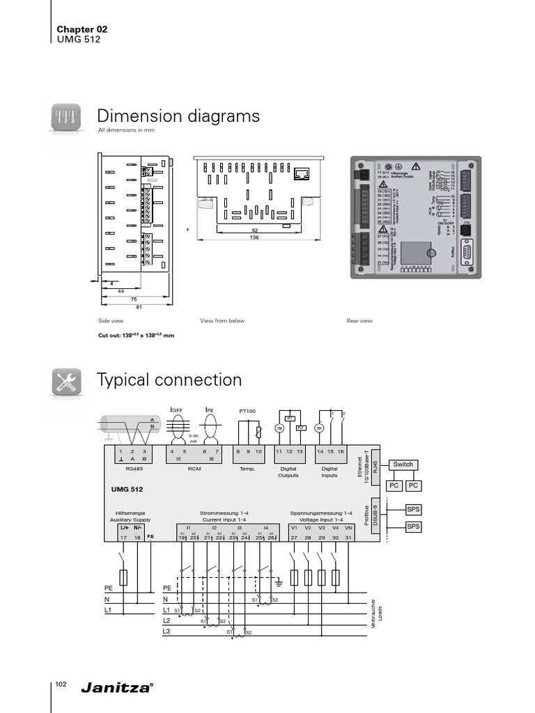 Janitza Datenblatt UMG 512 en | PDF | Alternating Current | Direct Current