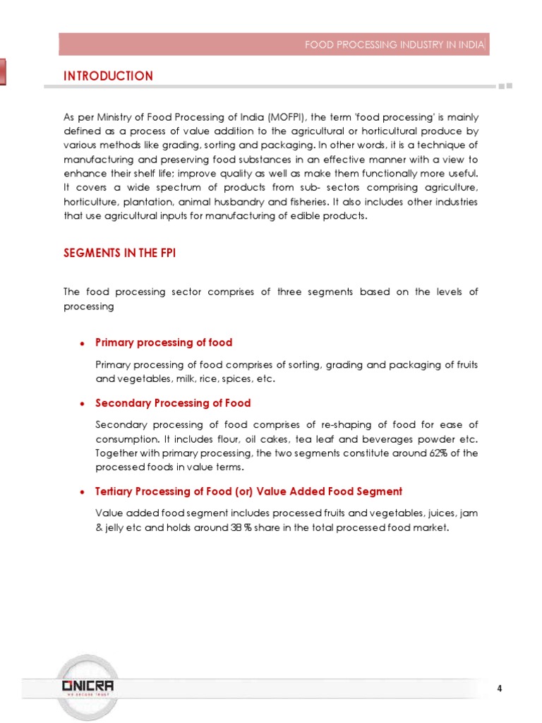 Food Processing Industry Overview PDF Drink Foods
