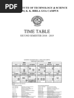 Time Table Semester II 2018-19-4 Jan 19