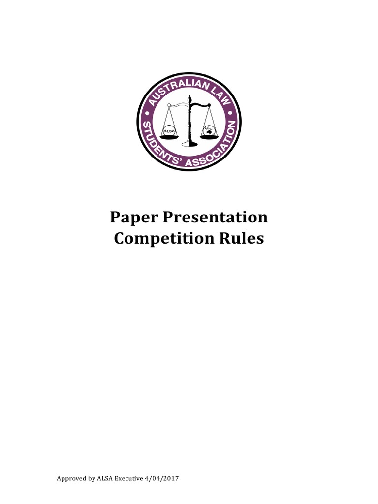 Paper Presentation Rules PDF PDF Competition Social Institutions