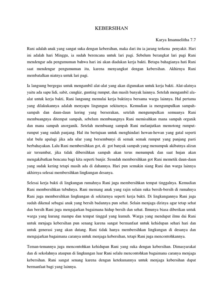 Cerpen Menjaga Kebersihan Lingkungan Sekolah Mind Books