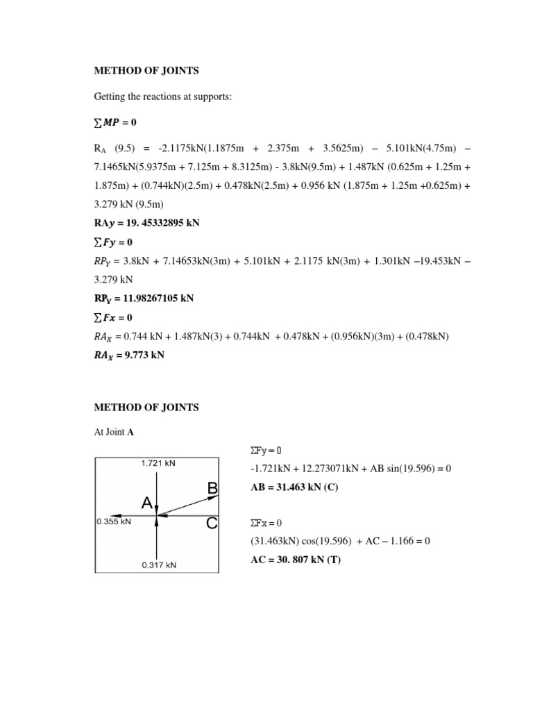 Joint Analysis in Structural Mechanics | PDF