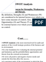 SWOT Analysis: SWOT Is An Acronym For Strengths, Weaknesses, Opportunities and Threats