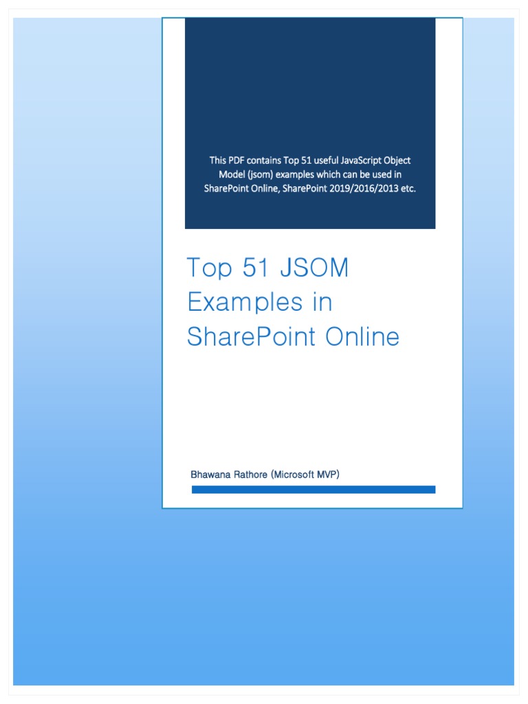 Top 51 JSOM Examples for SharePoint | PDF | J Query | Share Point