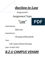 Introduction To Law: Assignment Topic