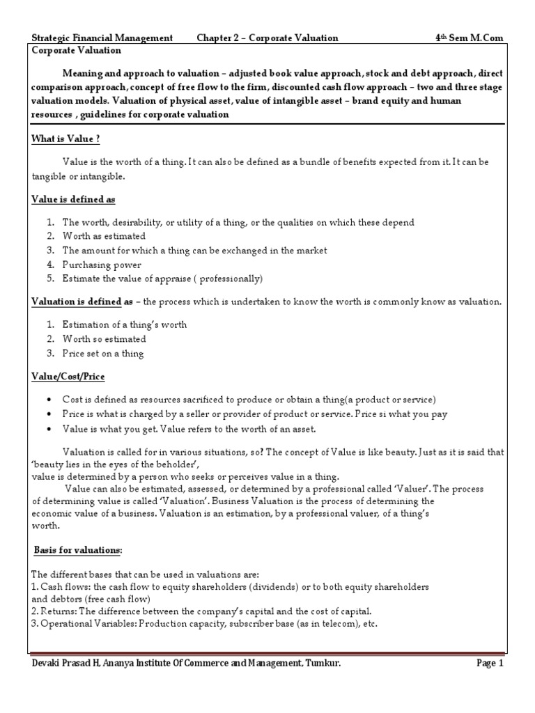 Corporate Valuation Techniques Explained | PDF | Business Valuation ...