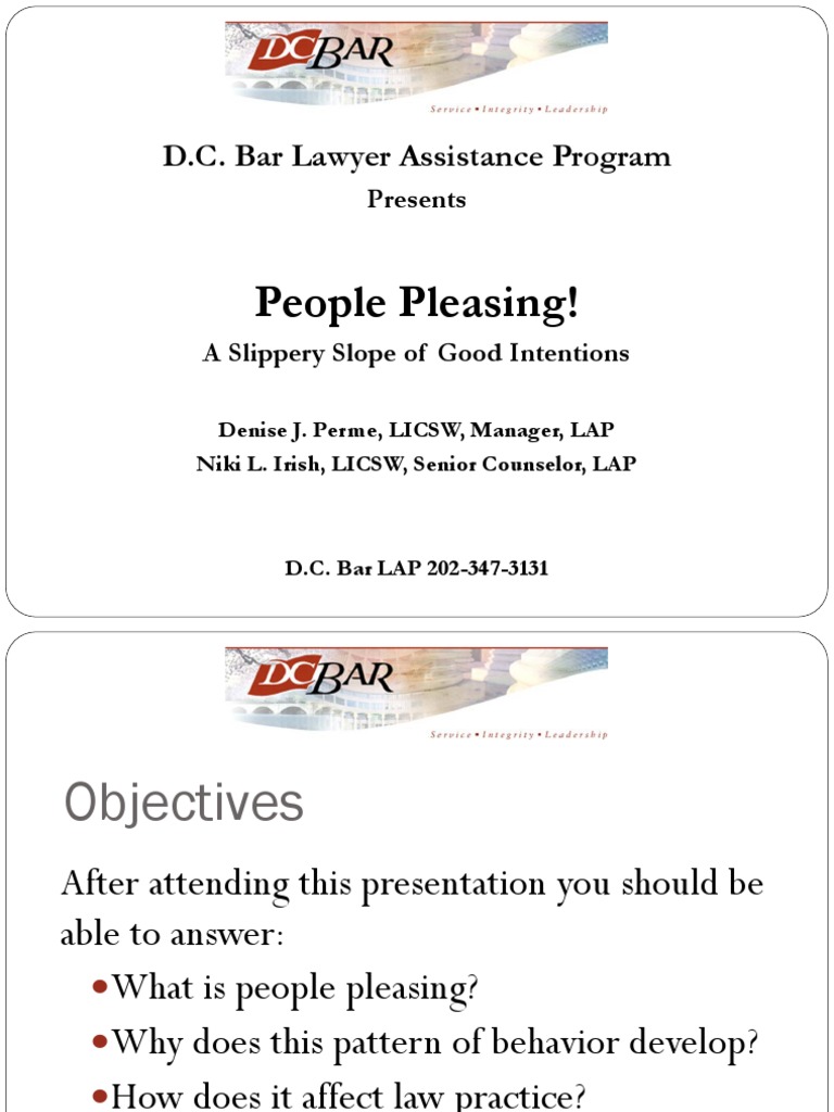 People Pleasing! D.C. Bar Lawyer Assistance Program PDF Anger