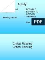 Activity!: For A Strong Argument Reading Should Possible Barrier To Critical Thinking