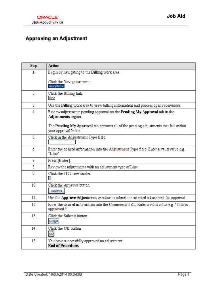 Approving Billing Adjustments Guide | PDF | Finance & Money Management ...