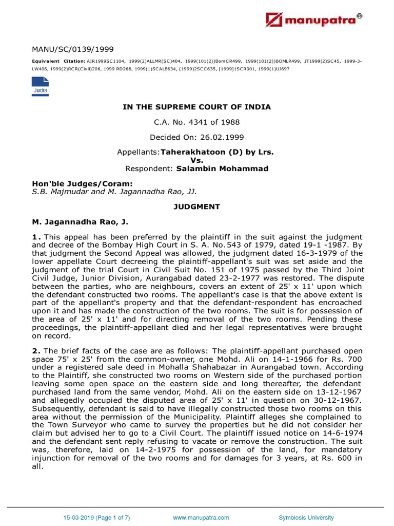 Supreme Court Land Dispute Judgment | PDF | Lawsuit | Deed