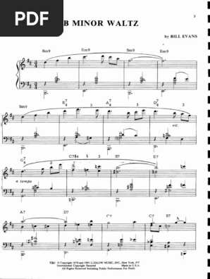 Bill Evans B Minor Waltz PDF | PDF