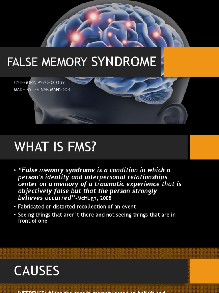 False Memory Syndrome PDF Memory Clinical Psychology