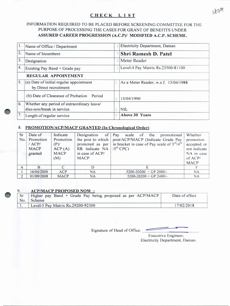 ACP/MACP Benefits Processing Checklist | PDF | Pension | Government