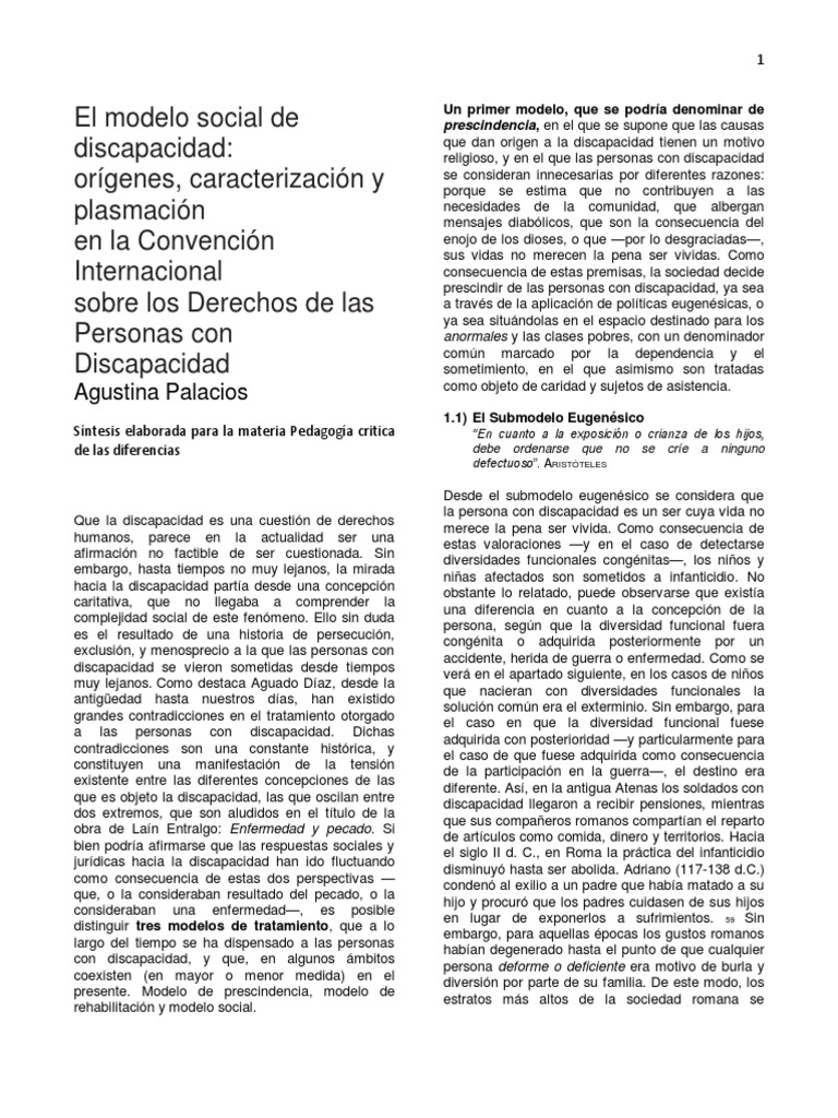 El Modelo Social de Discapacidad | PDF | Invalidez | Inclusión (Educación)