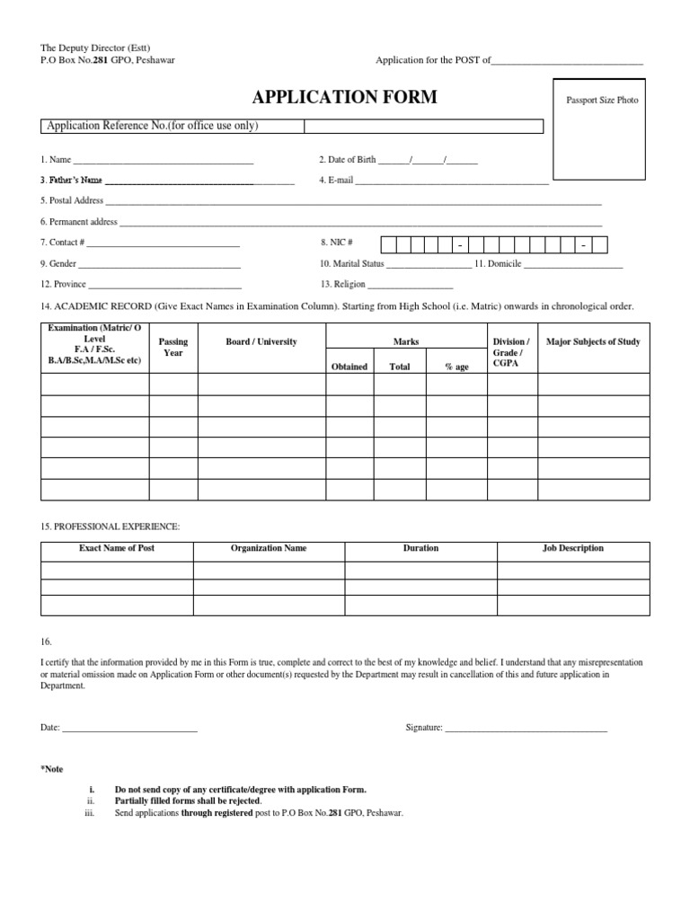 Application for Deputy Director Position | PDF