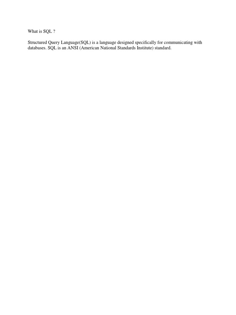 Introduction to Structured Query Language | PDF