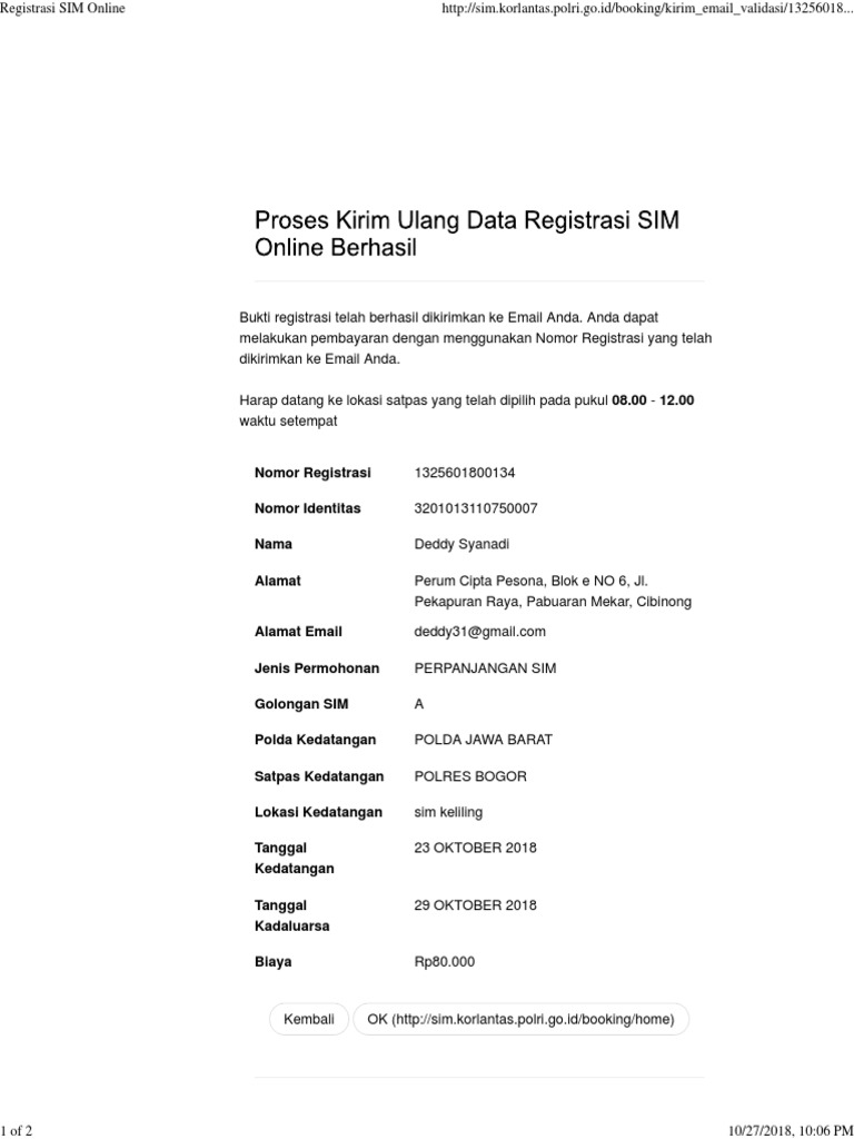 Registrasi SIM Online PDF | PDF