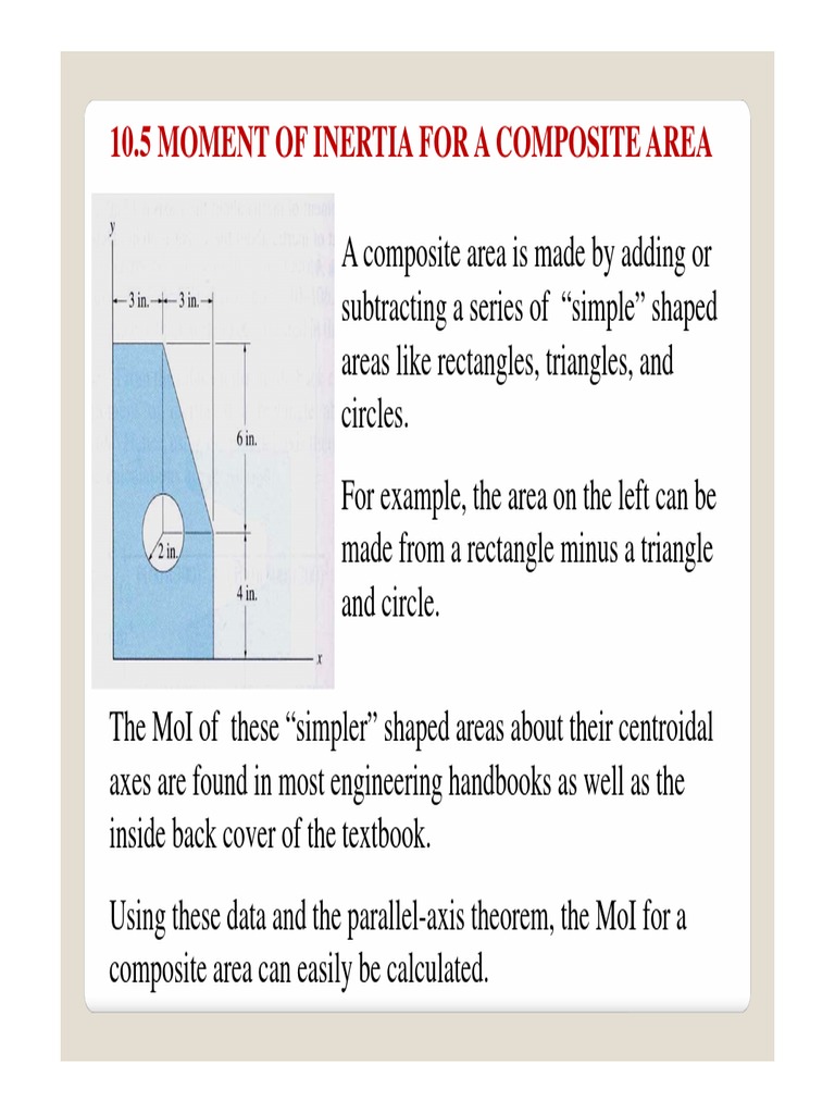 Composite Area Moment of Inertia Guide | PDF | Area | Elementary Geometry