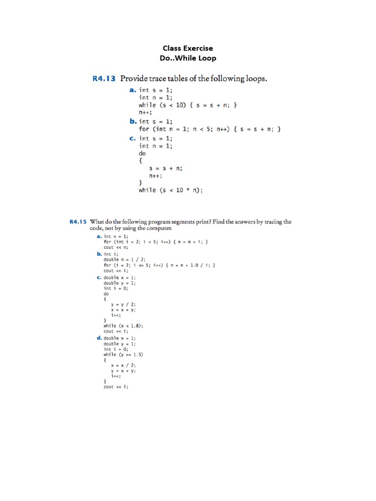 Understanding Do..While Loops in Programming | PDF