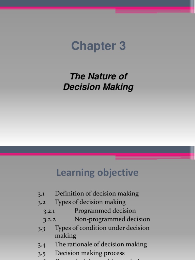CHAPTER 3-Decision Making | PDF | Decision Making | Creativity