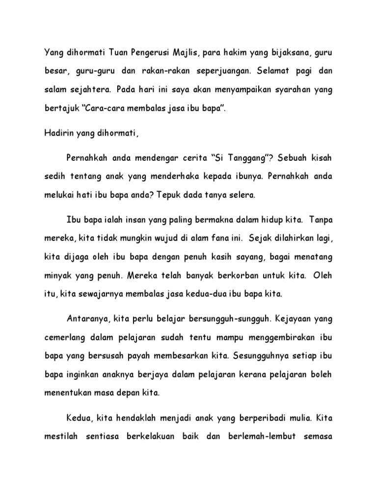 Cara Cara Membalas Budi Ibu Bapa Pdf
