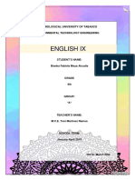 English Ix: Technological University of Tabasco Environmental Technology Engineering