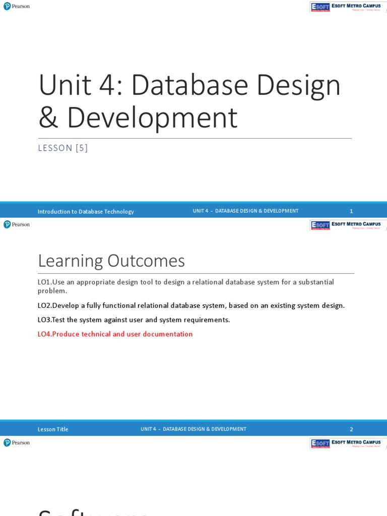 Unit 4: Database Design & Development: Lesson | PDF | Documentation ...