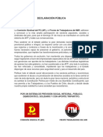 Declaración Pública - PC(AP) / MIR - NO MÁS AFP