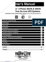 Owner'S Manual: Smartonline 3-Phase 20kva & 30kva Intelligent True On-Line Ups Systems