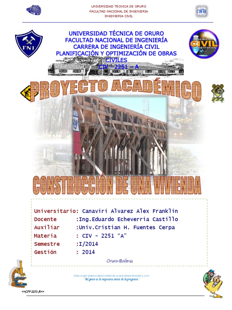 Construccion de Una Vivienda Unifamiliar Civ-2251-A | PDF | Hormigón ...