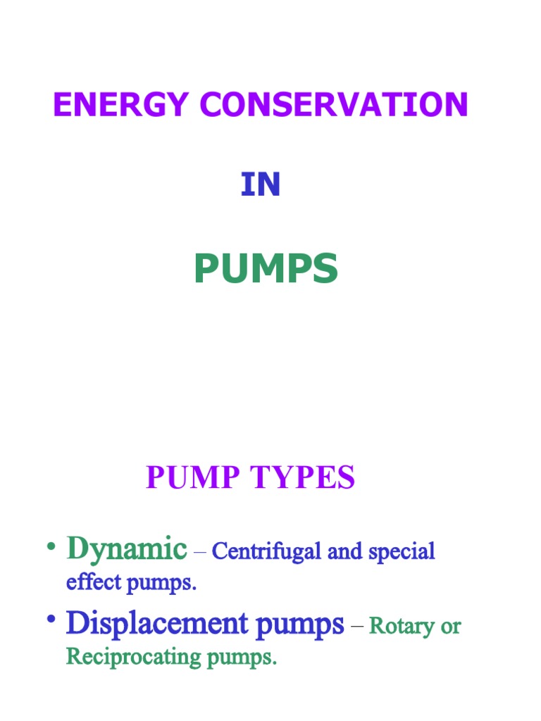 Energy Conservation in Pump Systems | PDF | Pump | Heat Exchanger