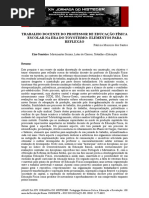 Trabalho Docente Do Professor de Educação Física Escolar