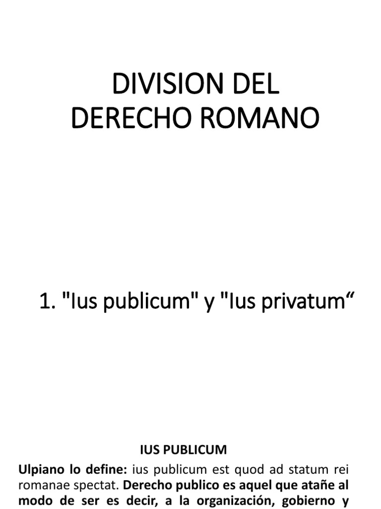 El sistema de división del derecho