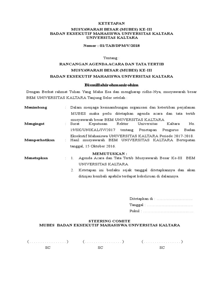 Konsideran Mubes Bem Fix | PDF